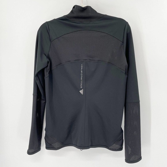 Adidas by Stella McCartney Essentials Midlayer Jacket Sz L Black Mesh Zip - Picture 1 of 6